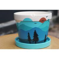 ราคา กระถางต้นไม้ 6.5นิ้ว เพ้นท์ลายแฮนด์เมด ( มีลายละใบเท่านั้น ) (3437612594)