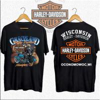 ราคา [hot sale] (harley davidson) เสื้อฮาเลย์ ผ้าบาง ผู้ชาย เสื้อยืดคอกลม เสื้อแขนสั้น ขายร้อน S-5XL (26713310097)