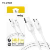 ราคา Why Faster Micro USB สายชาร์จเร็ว 3.1A 1 เมตร ของแท้ รับประกัน 1 ปี ถ่ายโอนข้อมูล UC-2141A (20389986222)