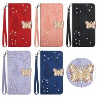 ราคา สําหรับ OPPO A16 A15 A54 A74 A93 A94 A95 A55S A79 5G F19 Pro Plus Reno5 Lite 5F 5Z หนัง PU เพชรผีเสื้อพลิกผู้ถือแม่เหล็กกระเป๋าสตางค์ Kickstand Case Cover (19501903762)