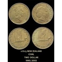 ราคา เหรียญ NEW ZEALAND COIN, TWO DOLLAR 1990, 2002 จำนวน 2 เหรียญ สภาพยังสวย (26307675934)