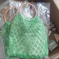 ราคา LOccitane กระเป๋าถือทอมือวันหยุดริมทะเลกระเป๋าชายหาดฝรั่งเศสหญิงสไตล์โมริกระเป๋าฟางกลวงสีเขียว (26584054309)