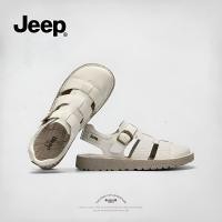 ราคา 100% ของแท้ Jeep รองเท้าแตะรัดส้นแบนสำหรับผู้หญิง2024ฤดูร้อนใหม่ที่เรียบง่ายและหลากหลายไม่เหนื่อยเท้ารองเท้าแตะแบบโรมันกลวง (29984272990)