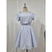 ราคา เดรสลายขวาง ฟ้า/ขาว ป้าย Newly collection อก 34 เอว 20-28 สะโพกฟรีไซส์ ยาว 33 (47150406160)