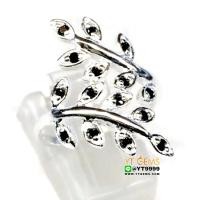 ราคา แหวนนิล แหวนใบมะกอก แหวนเงินแท้ 92.5% ประดับ พลอยนิล (cz) YTG-10040 (7531250216)