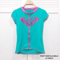 ราคา เสื้อว่ายน้ำเด็ก ROXY แท้100% สีเขียวชมพู ซิปหน้าค่ะ ไซส์ 8 (24421672015)