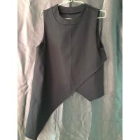 ราคา เสื้อแขนกุดสีดำปลายเฉียง (25200784015)