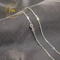 ราคา สร้อยคอทองแท้ PM ตะขอก้ามปู ทองขาวแท้ 18k Italy (750) ลายโซ่ฝรั่ง มีใบรับประกันจากทางร้าน (25740778243)