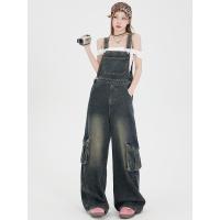 ราคา เอี๊ยมยีนส์ กางเกงยีนส์ผู้หญิง เอี๊ยมสาวอวบ เอี๊ยมยีนส์สาวอวบ เอี๊ยมยีนส์ขายาว Retro Washed Denim Overalls oversize Overalls (42320157235)