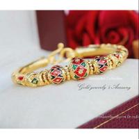ราคา กำไลข้อมือลงยาสุโขทัย งานหุ้มทอง 5 ไมครอน ใส่สวยๆแบบไทยๆ (2178713545)