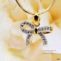 ราคา จี้โบว์ประดับเพชร CZ แท้หุ้มทองคำแท้ 5 ไมครอน (2558203833)