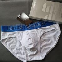 ราคา EMPORIO ARMANI Stretch Cotton ทรง Brief สีขาวโชว์ขอบเอวน้ำเงินตัวหนังสือสีดำ Size M 32-34" (14647221349)