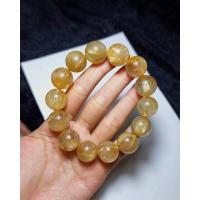 ราคา ลดราคาด่วนกำไลข้อมือ ไหมทองแท้ หินไหมทองมงคล หินไหมทองนำโชค(แท้)ดาราเซเลปนิยมมากขนาด12มิล (29968433337)