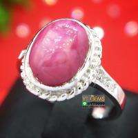 ราคา แหวนทับทิมกินบ่เซี่ยง ทับทิมสตาร์ ข้างเพชร แหวนเงินแท้ 92.5% ชุบทองคำขาว ประดับ พลอยทับทิมกินบ่เซี่ยงแท้ (มีสตาร์) ตก... (6549239496)
