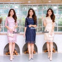 ราคา 01 เดรสออกงาน Amor ชุดออกงานสาวอวบ แพทเทิร์นสวยเก็บหุ่นให้ดูผอมเพรียว สง่างาม ลูกไม้ปักผสมเลื่อมสวยหรู ชุดราตรีสาวอวบ (4369509824)