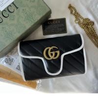 ราคา พร้อมส่ง กระเป๋าผู้หญิง GU CI สีดำ/สีชมพู สะพายข้าง Original กระเป๋าปั๊มแบรนด์ (17480769782)