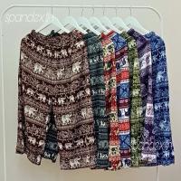 ราคา กางเกงลายช้างกางเกงอัดพลีทลายช้าง ขา5ส่วน เอายึด (28567829256)