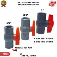 ราคา MERAH PREMIUM Red Handle PVC BALL VALVE 1/2", 3/4", 1" INCH (49451537260)