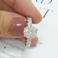 ราคา แหวนเพชรCz เงินแท้ S925เคลือบทองคำขาว 18K (2001543791)