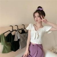 ราคา Pudding ~พร้อมส่ง~ "50010" เสื้อไหมพรมปาดไหล่ ดีเทลผูกหน้าสุดเก๋ (23613396626)