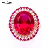 ราคา PANAOBEN ♥585 แหวนแต่งงาน ประดับทับทิม คริสตัล 14K สีโรสโกลด์ สีม่วง หรูหรา สําหรับคู่รัก แหวนทองครึ่งสลึง แหวนแฟชั่น คริสต์มาส แหวนทอง แหวนคู่ แหวนผู้ชาย (23923692262)