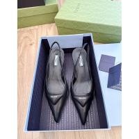 ราคา used Prada Brushed Leather Slingback Black Authentic% Sz.40 (25cm) (23850956197)