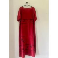 ราคา เดรสยาวผ้าลินิน สีแดงเลือดหมู สำหรับสาวอวบ Vestidos Dress งานป้ายฮ่องกง Size: Lรอบอก: 46 นิ้ว มือสอง (26164070000)
