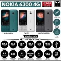 ราคา Nokia 6300 4G โทรศัพท์ปุ่มกดจอใหญ๋ เล่น Social appsได้ เครื่องแท้ประกันศูนย์ 1 ปี (7070663478)
