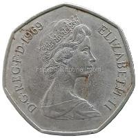 ราคา เหรียญต่างประเทศ อังกฤษ 50 เพนนี (New Pence) ปี 1969 (29155979723)