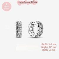 ราคา (ของแท้100%)แถมกล่อง Pandora silver earrings ต่างหูห่วงเพชรคู่ (26013798328)