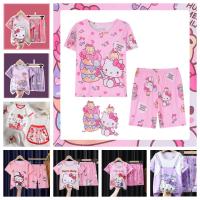 ราคา ชุดนอนแขนสั้น แบบบาง ลายการ์ตูน Hello Kitty Kuromi Minnie แฟชั่นฤดูร้อน สําหรับเด็กผู้หญิง (20194610234)