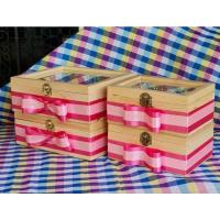 ราคา กล่องไม้สนฝากระจก คาดริบบิ้นชมพู พร้อมส่ง (3319499044)
