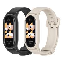 ราคา MIJOBS สายรัด 2 ชิ้นสำหรับ Mi Band 10 9 8 สายนาฬิกาซิลิโคน เคสป้องกันพลาสติกสำหรับ Xiaomi Mi Band 8 NFC (41900597873)