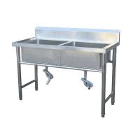 ราคา อ่างล้างจานสแตนเลสเกรด 304, อ่างล้างจานครัวเรือน, อ่างล้างผักแบบอินทิเกรตกับพื้นผิวเคาน์เตอร์, อ่างล้างจานสองรู (28893215757)