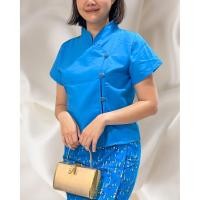 ราคา เสื้อผ้าฝ้าย เสื้อพื้นเมือง ป้ายดุมไม้ (สีฟ้าเข้ม) (27189240798)