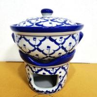 ราคา ชุดหม้อตุ๋นพร้อมเตา หม้อกว้าง 6.5 นิ้ว หม้อไฟ เซรามิก หม้อลายคราม ลายคราม ลายไทย ทนร้อนได้ (29437777313)