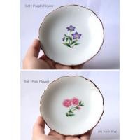 ราคา วินเทจญี่ปุ่น มาเมซารา แผ่นเสิร์ฟขนาดเล็กขอบสีสีน้ําตาลลายดอกไม้ - ทาชิคิจิ (27804252260)