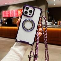 ราคา Samsung Galaxy S25 Ultra S24 Plus S20 S22 S21 S23 FE สี่มุมเคสแม่เหล็ก Clear Crossbody Lanyard Strap Cover (26023355221)