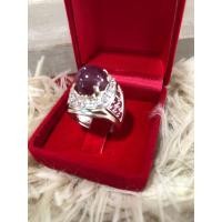 ราคา #แหวนเงินแท้#หัวทับทิม#ล้อมเพชร (40212268539)