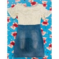 ราคา เดรสยีนส์กระโปรงต่อผ้าลูกไม้ (18194747615)