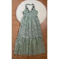 ราคา เดรสลูกไม้งานปักลายดอก สีเขียวมิ้น งานป้าย มือ1 (10498369625)