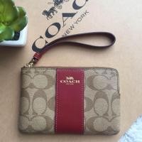 ราคา Coach Corner Zip Wristlet In Signature Canvas F58035 IMDOB (1785294391)