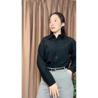 ราคา เสื้อเชิ้ตสีดำใส่ทำงาน เสื้อเชิ้ตสีดำมือสอง อก36 (40256225126)