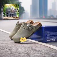 ราคา ((รองเท้าแตะซีรีส์สไตล์เดียวกัน Baotou 550 Retro ผู้ชายผู้หญิง Boston ShearlingSuede) Boston Birkenstock (41118582863)