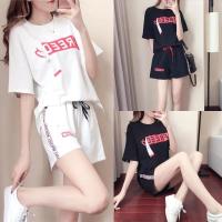 ราคา ชุดกีฬาลำลองสำหรับผู้หญิง ชุด 2 ชิ้น กางเกงขาสั้น+เสื้อแขนสั้น (23102304340)