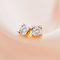 ราคา [ PCPY Jewelry ] ต่างหูเพชรแท้เม็ดละ 10 ตัง ทองคำแท้9K (ทอง37.5%) เพชรแท้น้ำ100 เบลเยี่ยมคัต [9KPE1181D10] (14696775694)