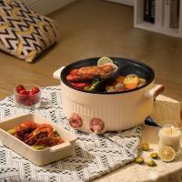 ราคา หม้อไฟฟ้า เคลือบเทฟล่อน ใช้งานได้ 2 ฝั่ง หม้อชาบู 2 ช่อง สามรถแยกน้ำซุปได้ สินค้าพร้อมส่ง (28321998202)