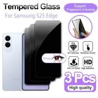 ราคา 【รองรับการปลดล็อกด้วยลายนิ้วมือ】แผ่นฟิล์มกระจกนิรภัยสำหรับ Samsung Galaxy S25 S24 Ultra Edge Pro S25 S24 S23 S22 S21 Plus Note 20 3 ชิ้น ฟิล์มกระจก ป้องกันหน้าจอสอดแนม (50750081209)