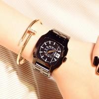 ราคา นาฬิกาข้อมือแฟชั่นรุ่นใหม่ของเกาหลีสายเหล็กหน้าปัดขนาดใหญ่ทรงสี่เหลี่ยมสีดำนาฬิกาข้อมือผู้หญิงนาฬิกาควอตซ์หญิง (9257745500)