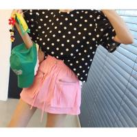 ราคา กระโปรงสั้นผ้าร่ม กันน้ำ มีซับด้านในเป็นกางเกงNylon cargo shorts skirt (25026561435)